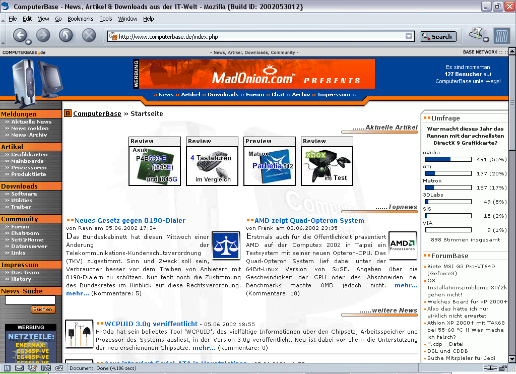 ComputerBase @ Mozilla 1.0