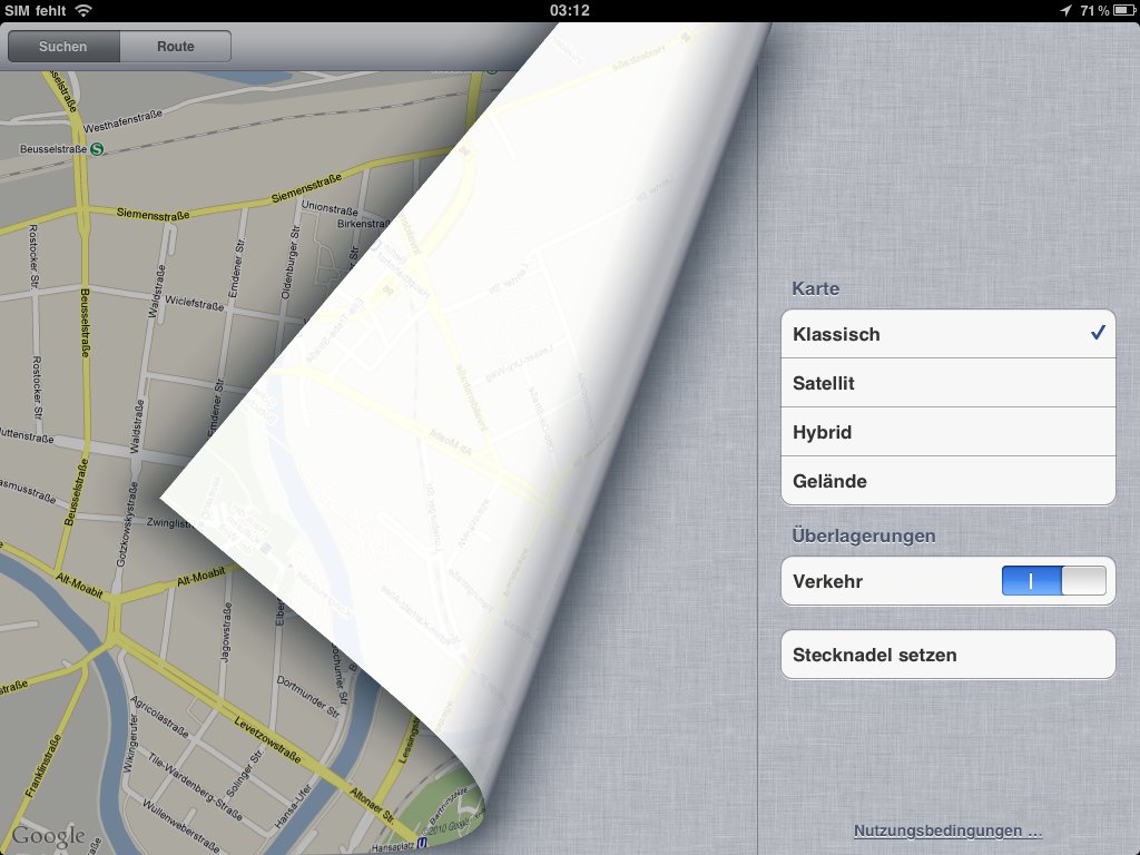 iPad: Navigation und Maps