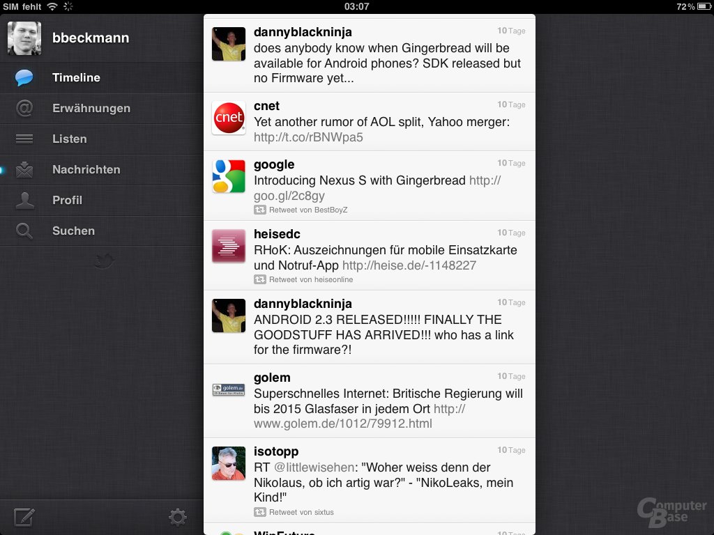 iPad: Social Networks (Twitter)