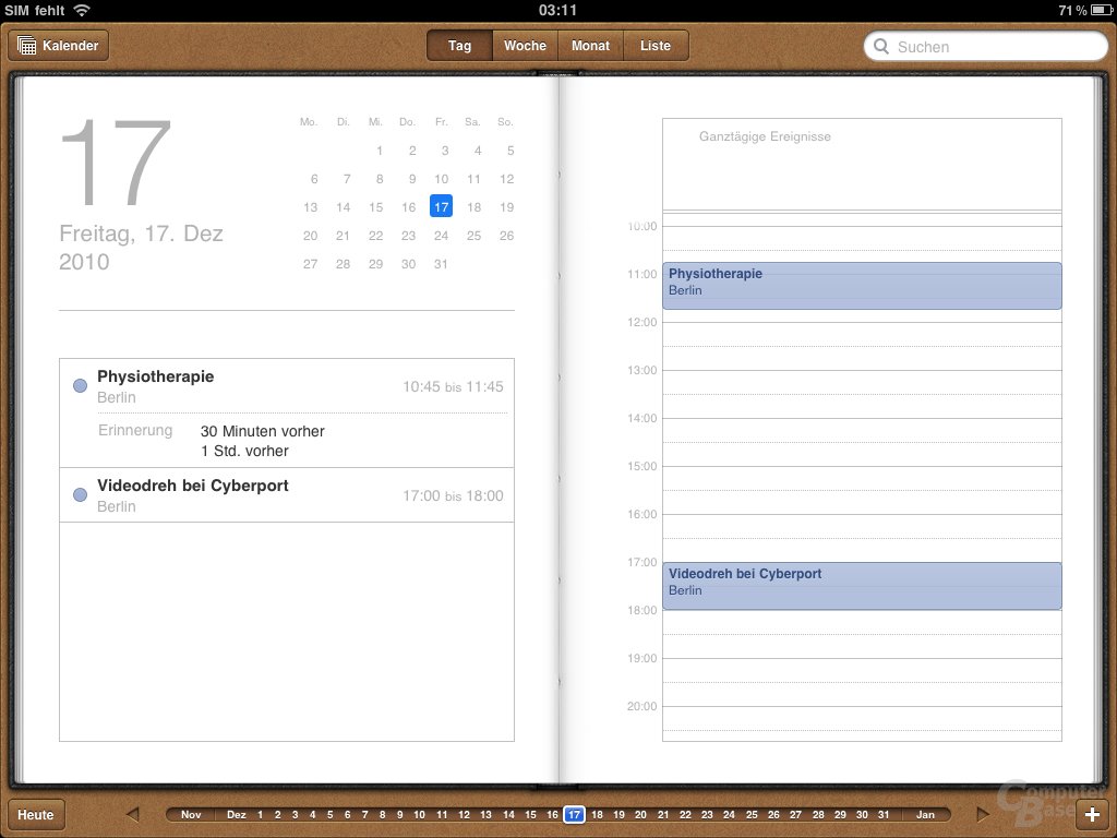 iPad: Kalender