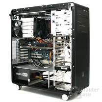 Lian Li PC-V1020B – Innenraum Front links mit Hardware