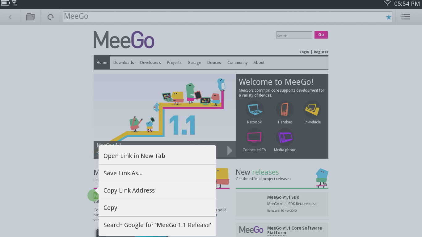 MeeGo-v1.2-Oberfläche für Tablet-PCs