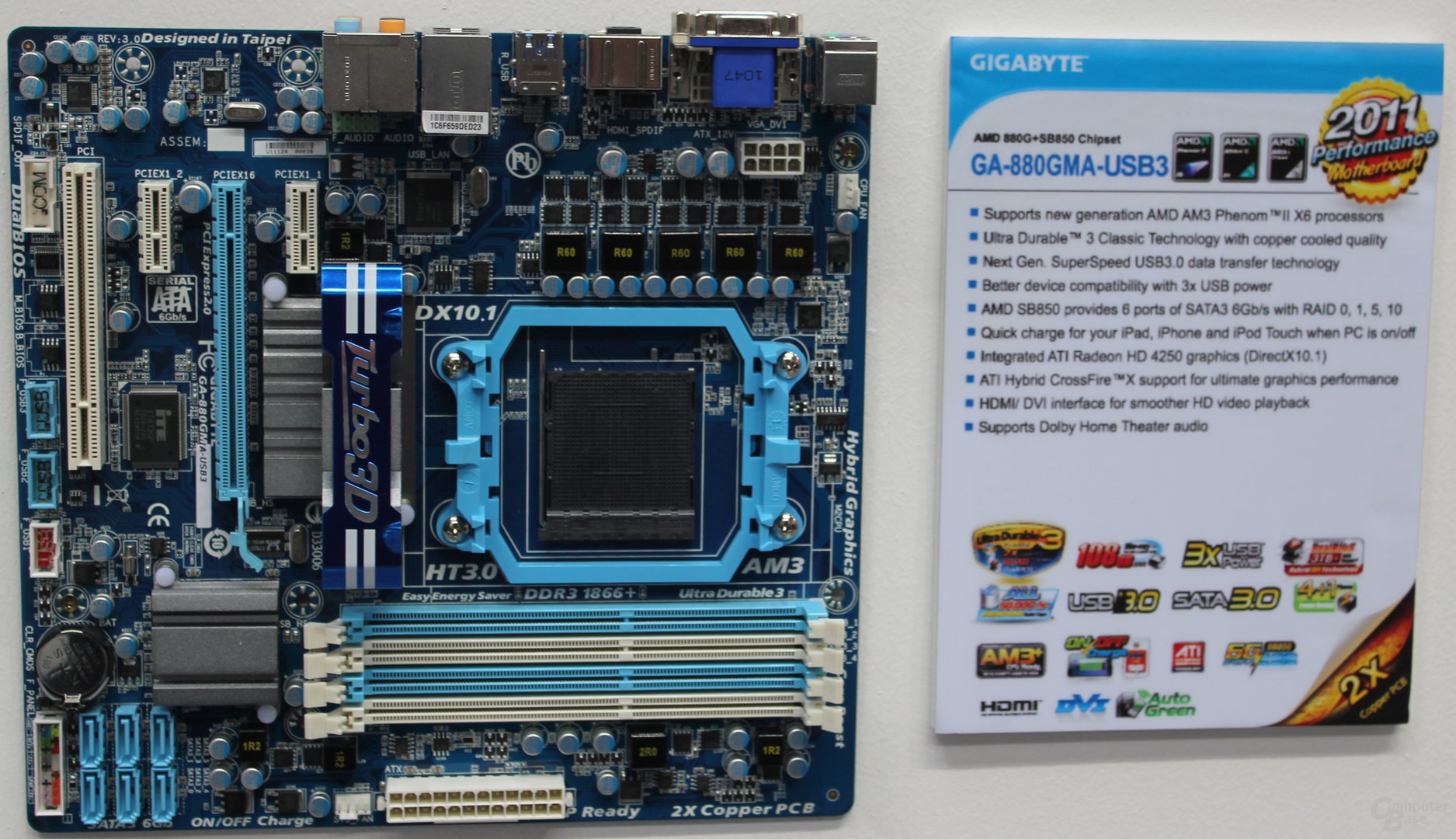 Gigabyte-Board mit Sockel AM3+ und AM3-Beschriftung