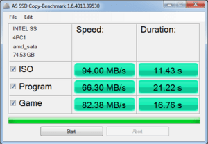 Intel SSD 320 Series 80 GB: AS SSD Benchmark