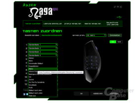 Razer Treiber: Auch die Zusatztasten sind konfigurierbar