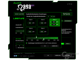 Razer Treiber: dpi-Stufen