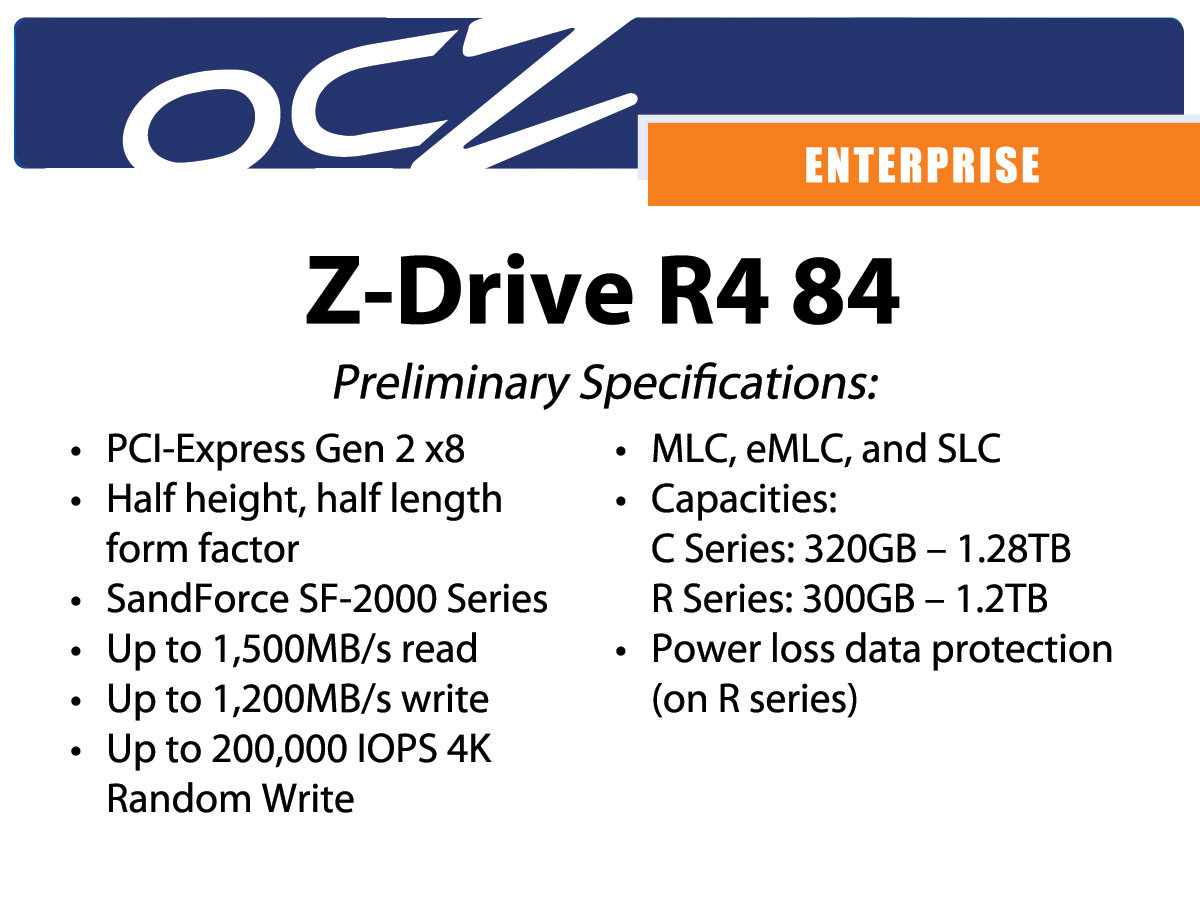 Spezifikationen des OCZ Z-Drive R4 84