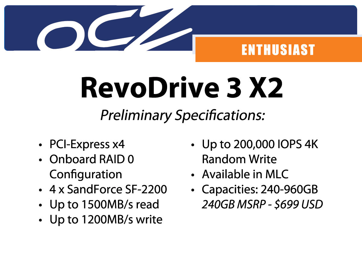 Spezifikationen OCZ RevoDrive 3 X2
