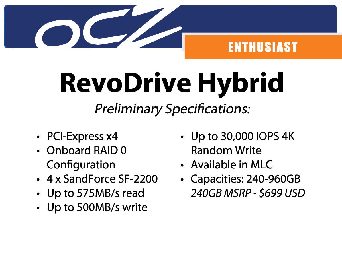 Spezifikationen OCZ RevoDrive Hybrid