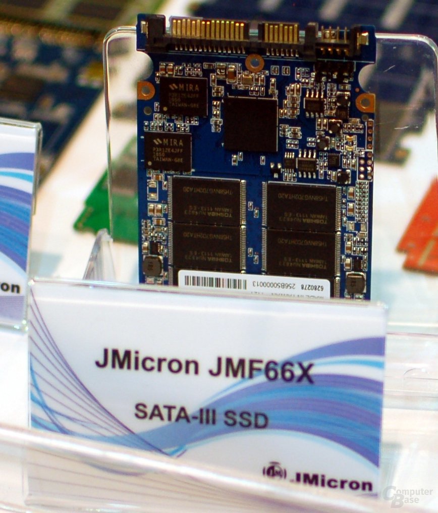 Musterboard einer SSD mit JMicron JMF66X