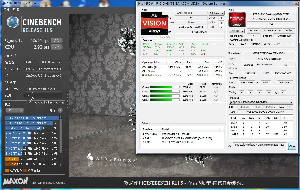 A8-3800 in CineBench11.5