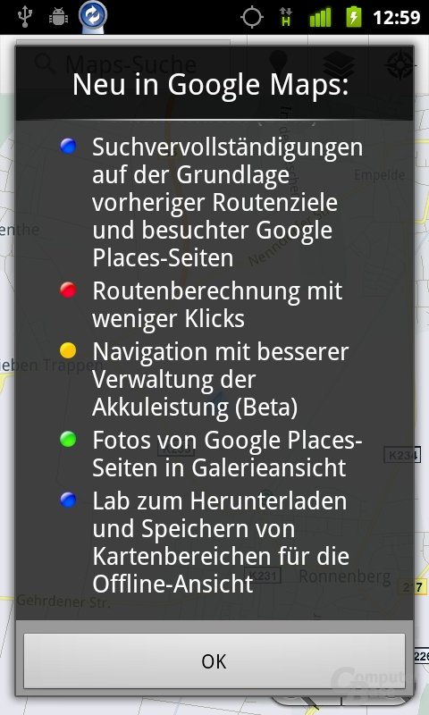 Google Maps für Android 5.7