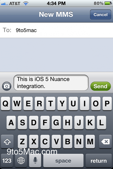 iOS 5: Spracherkennung | Quelle: 9to5mac.com
