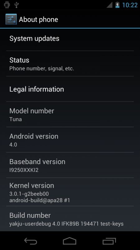 Screenshot des Nexus Prime/Galaxy Nexus