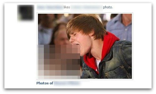 Manipuliertes Bild von Justin Bieber (Bildquelle: Sophos)
