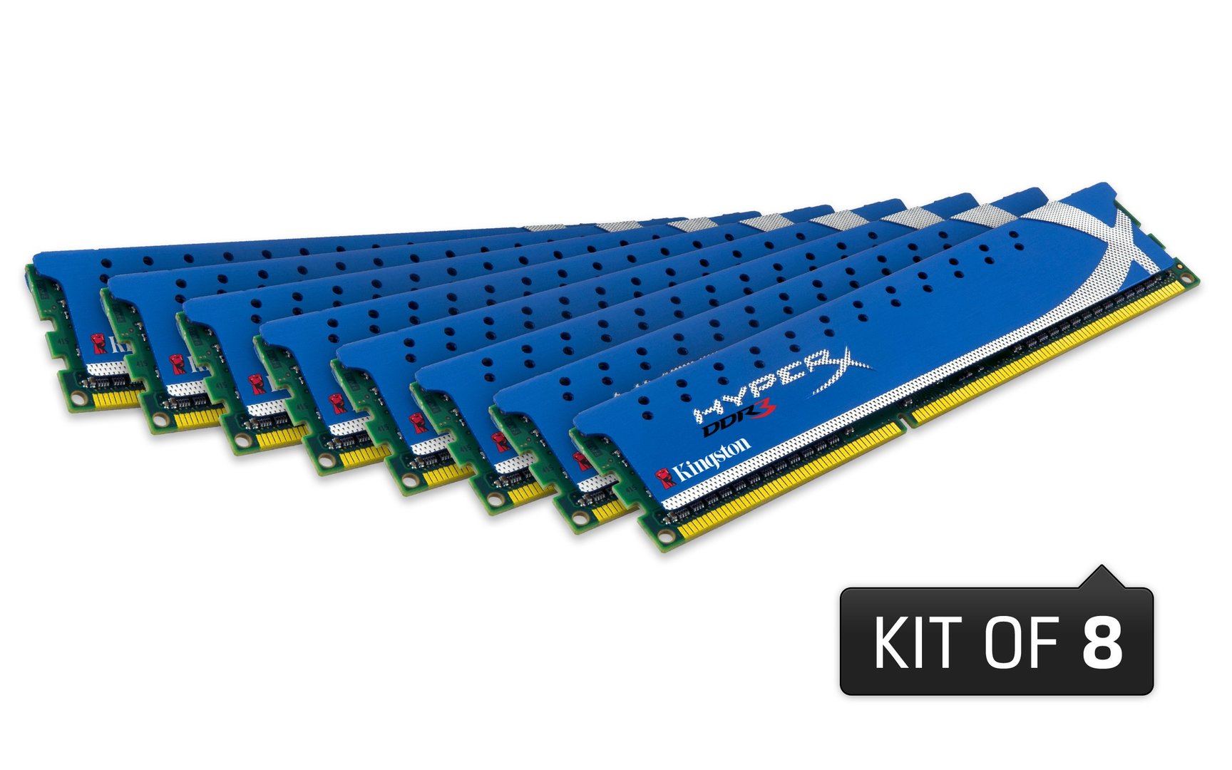 DDR3-Vier-Kanal-Speicherkit mit acht Modulen aus Kingstons HyperX-Familie