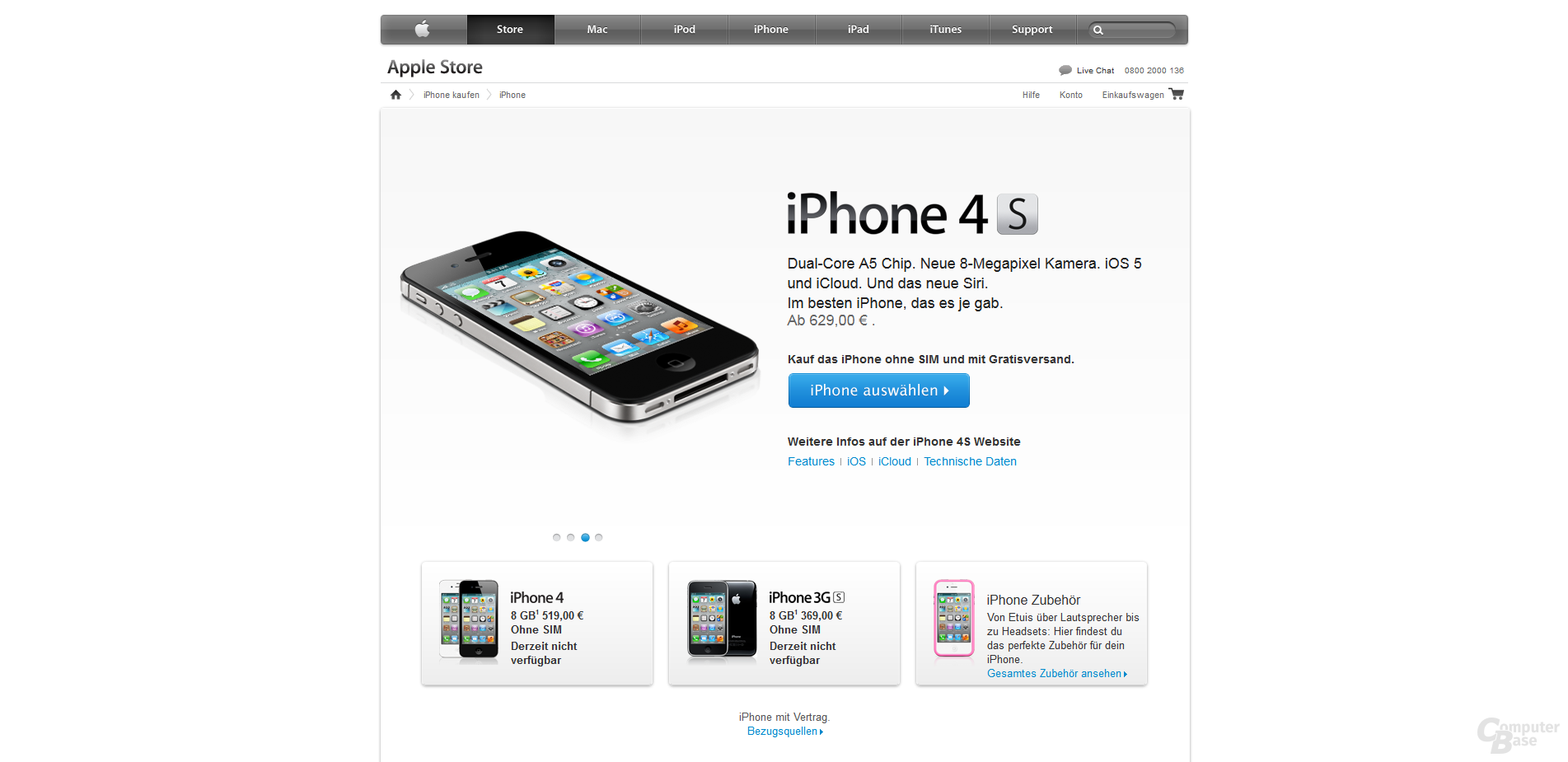 Nur noch das iPhone 4S ist lieferbar