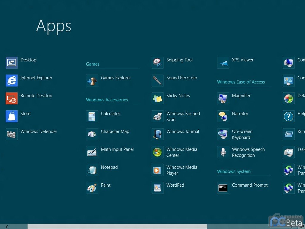 Screenshots der Windows 8 Consumer Preview