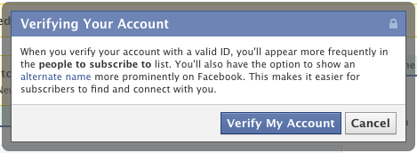 Facebook-Account-Verifizierung