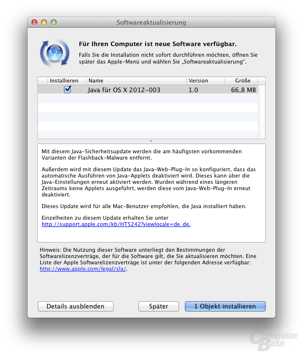 Java-Update für Mac OS