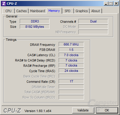 8 GByte DDR3-1333 mit flotten Timings