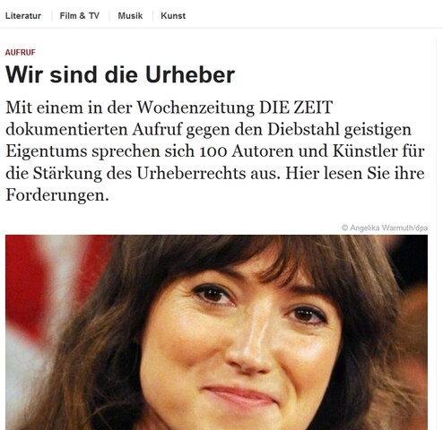 Zeit Online lanciert „Wir sind Urheber“-Aktion