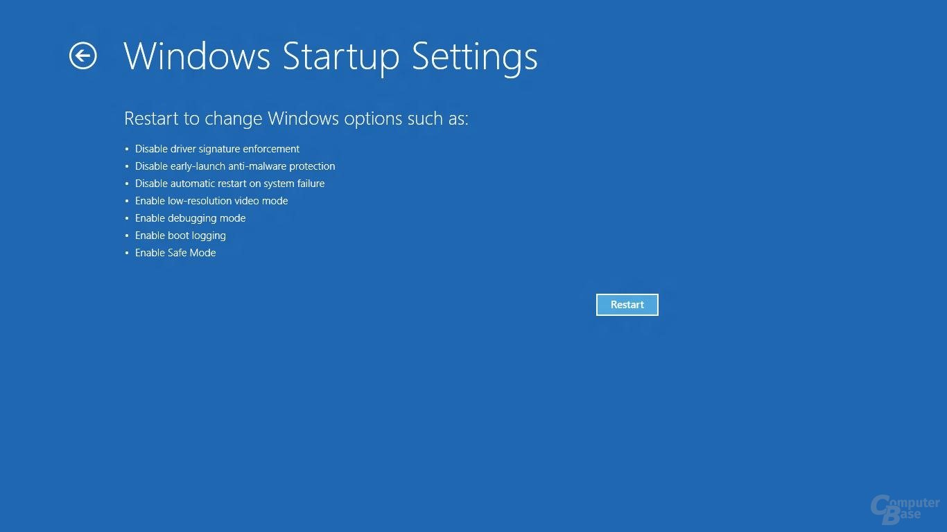 Das neue Bootmenü von Windows 8