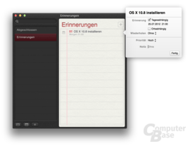 Erinnerungen in OS X 10.8 Mountain Lion