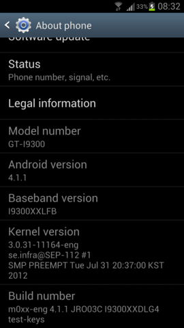 Android 4.1.1 auf dem Samsung Galaxy S III