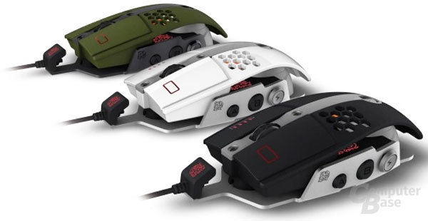 Thermaltake Level 10 M Mouse in Diamond Black, Iron White und Military Green