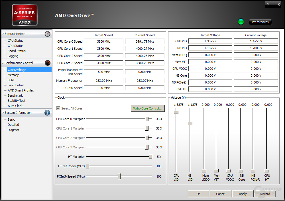 AMD A10-5800K - Turbo unter Prime im Einsatz