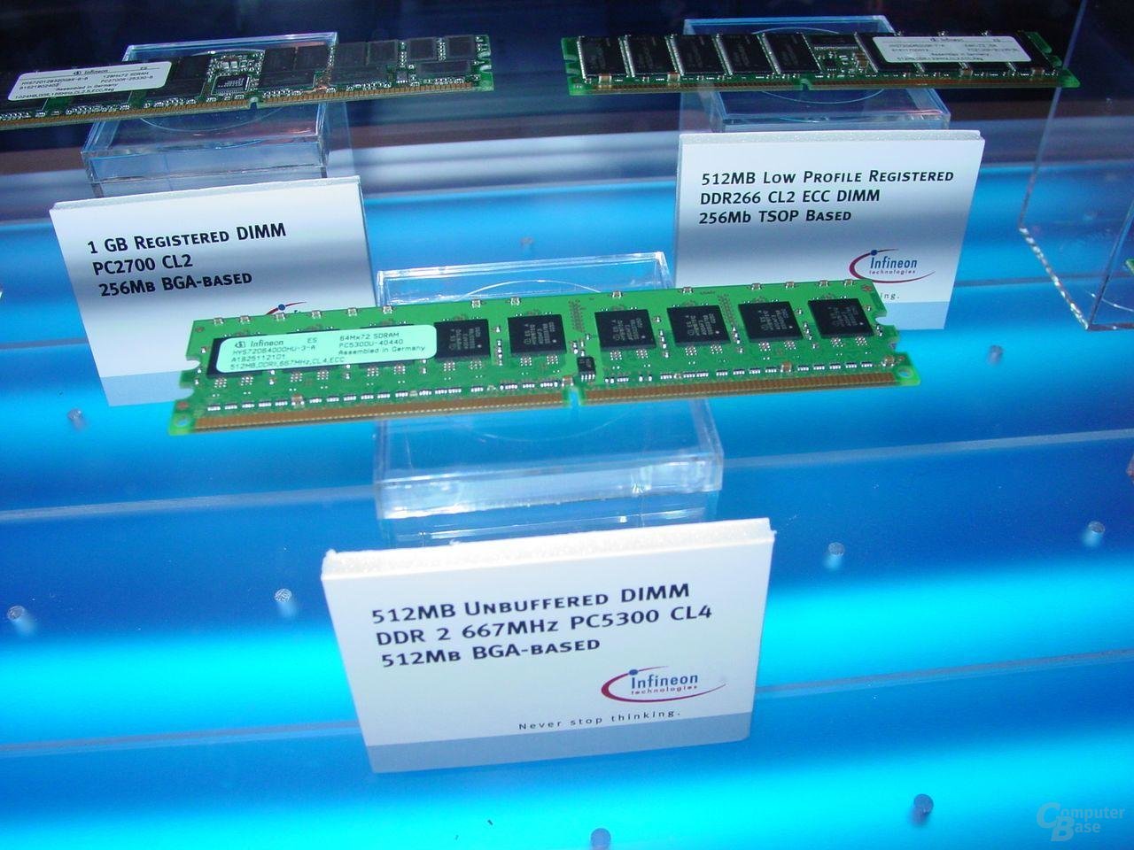 Infineon zeigt DDR2 mit 667 MHz bzw. PC5300