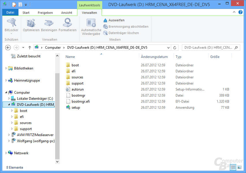 ISO-Dateien einbinden in Windows 8