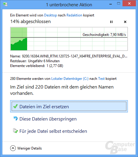 Verbesserte Kopierfunktion im Windows Explorer in Windows 8