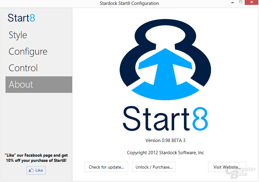 Start8 – Versionsinfos und Update-Möglichkeiten