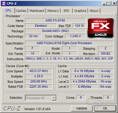 AMD FX-8150 bei 4,0 GHz