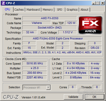 AMD FX-8350 übertaktet