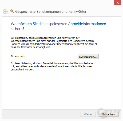 Windows 8 – Passwort-Manager