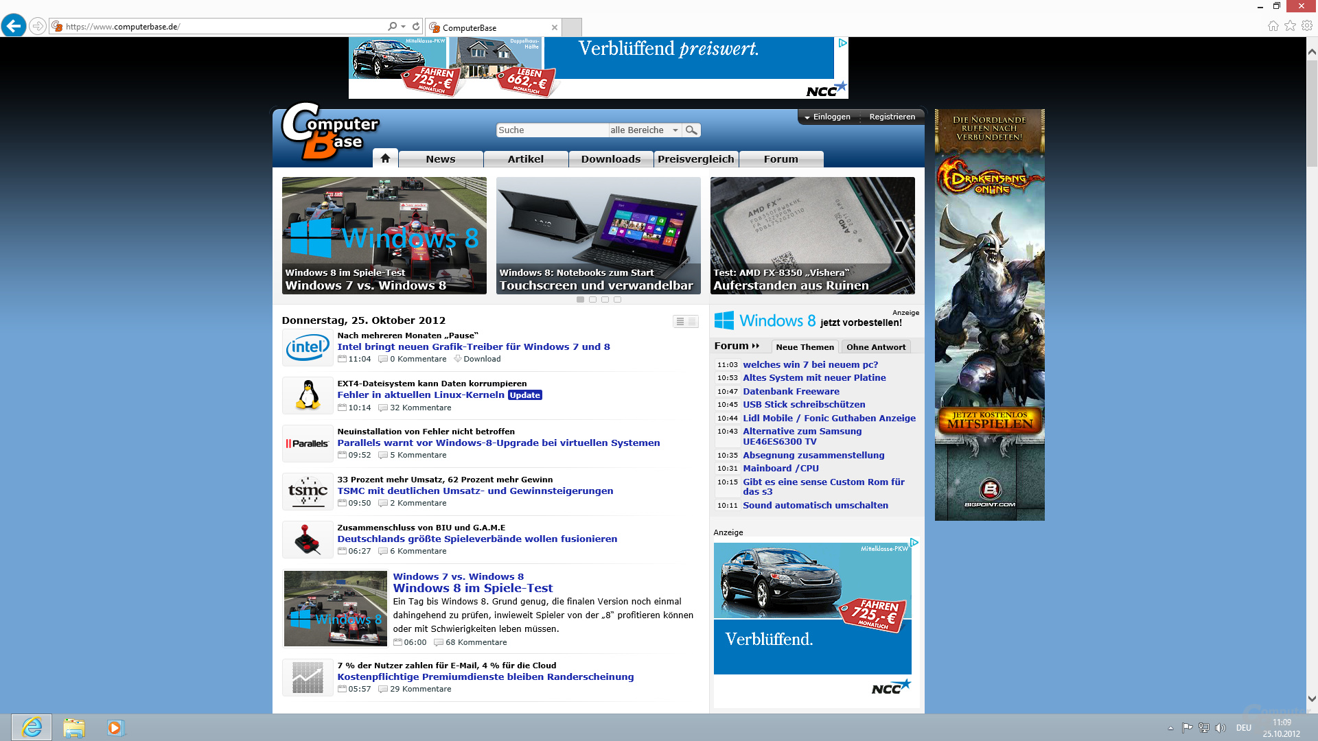 Desktop-Version des Internet Explorer 10