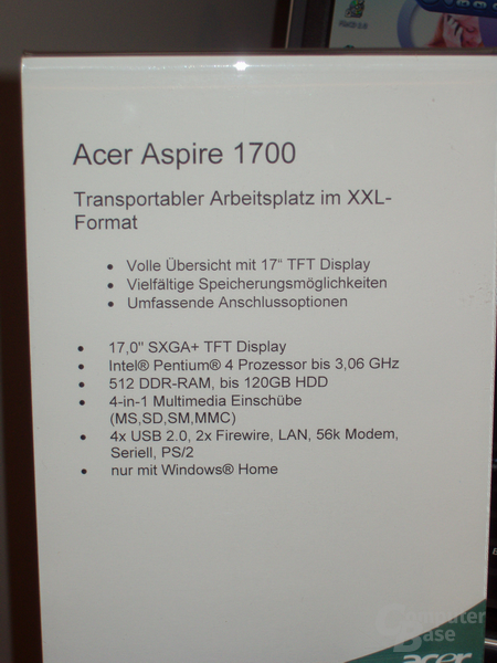 Acer Travelmate 1700 Beschreibung