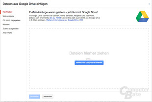 Dateianhänge mit einer Größe von bis zu zehn Gigabyte