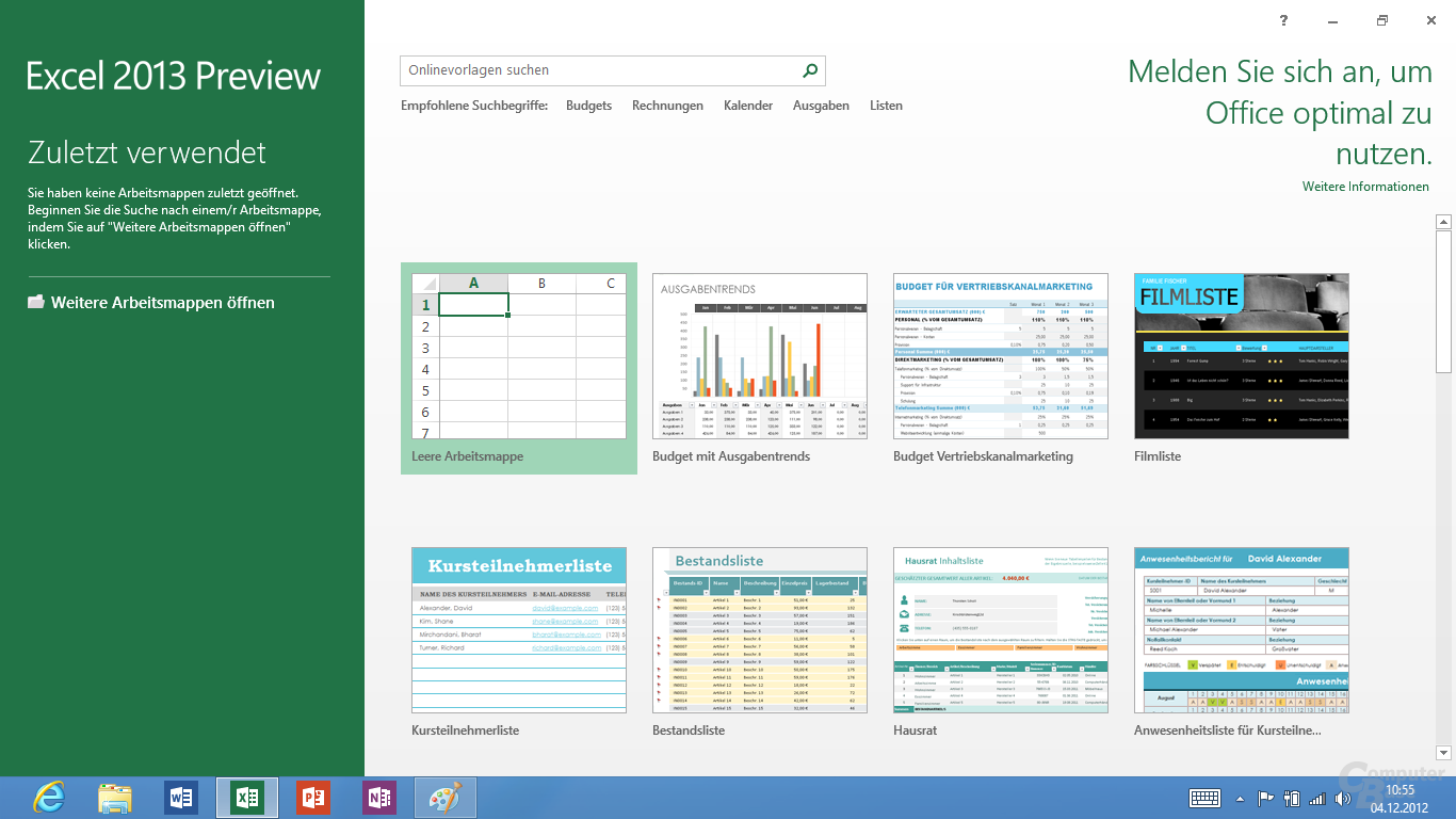 Excel 2013 für Windows RT