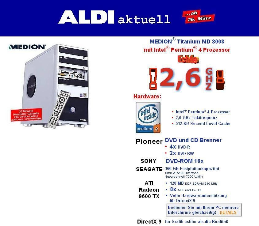 Aldi PC - Angebot März - Deutschland