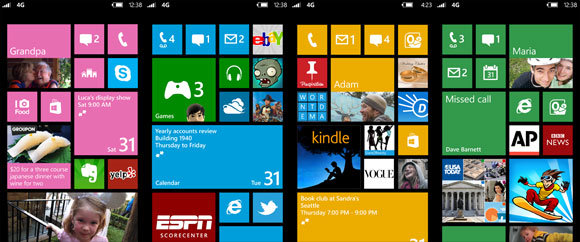Startbildschirme von Windows Phone 8