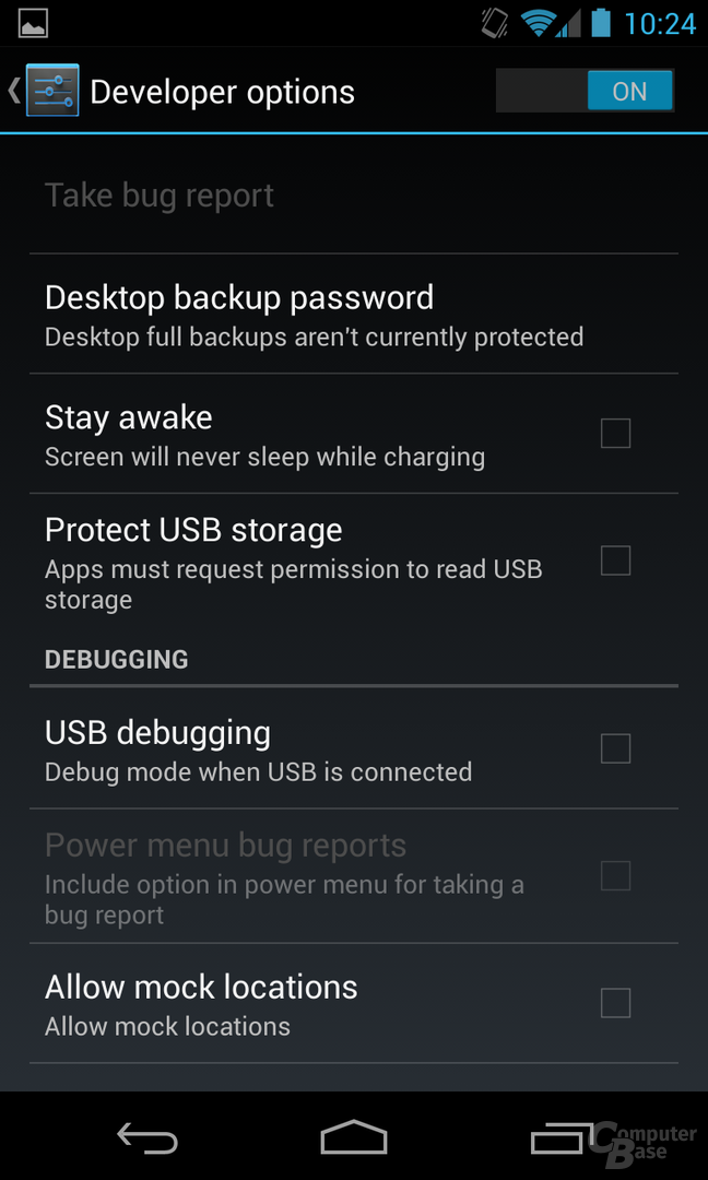 Android 4.2.1 - Developer Options
