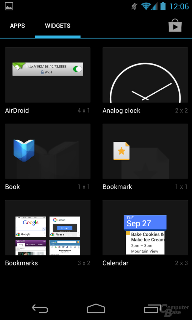 Android 4.2.1 - Launcher Widgets