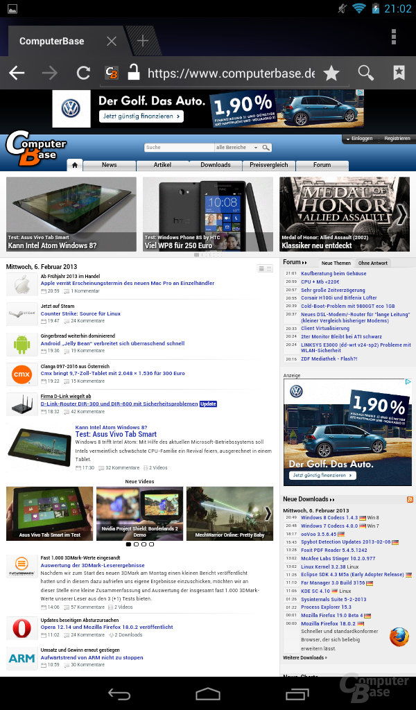 Acer Iconia Tab B1 - Browser