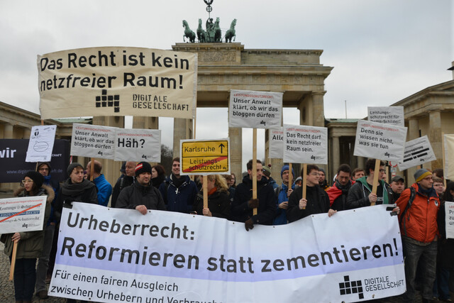 Demonstration gegen Leistungsschutzrecht