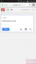 Mobile Ansicht von Google Keep