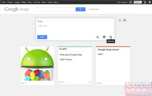 Auszug aus Google Keep